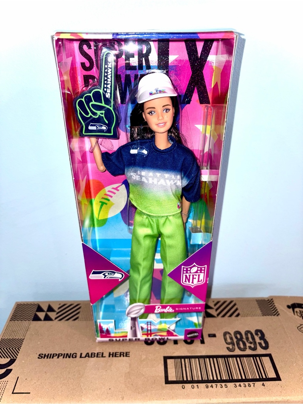 Mattel Seattle Seahawks Super Bowl Barbie NIB